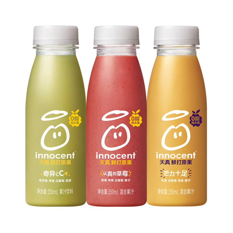 3瓶超值抢14.7！天真鲜打原果混合果汁3瓶