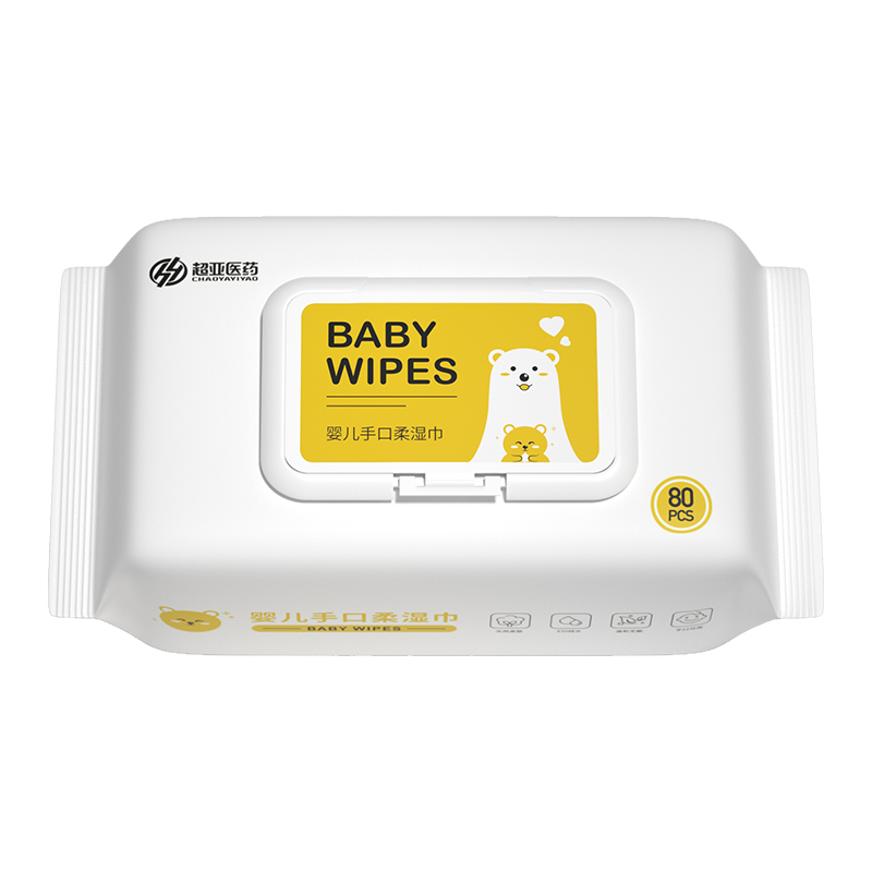 【超亚医药】北极熊婴儿湿纸巾加厚80抽
