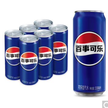 【限地区】6.36元包邮！百事可乐 Pepsi 330ml*6听