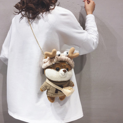 16.9元包邮！ 天柏致尚 可爱毛绒小包包 斜跨