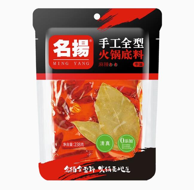 18.8元，名扬 牛油火锅底料 麻辣味 228g*2袋 