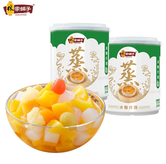 3.9元包邮！林家铺子 冰糖什锦罐头200g*2罐