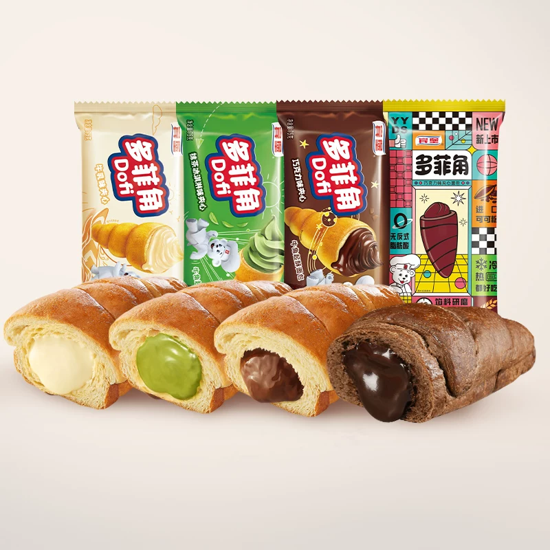 任选12件！宾堡多菲角夹心爆浆牛角包