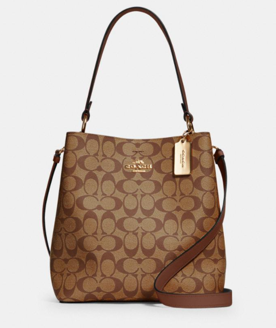 补货coach蔻驰townbucket老花款水桶包