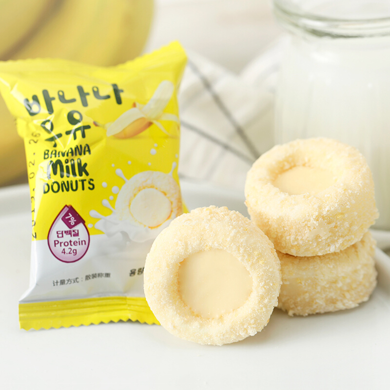 【京东专营】众星 软心香蕉牛奶甜甜圈办公室休闲小零食 400g