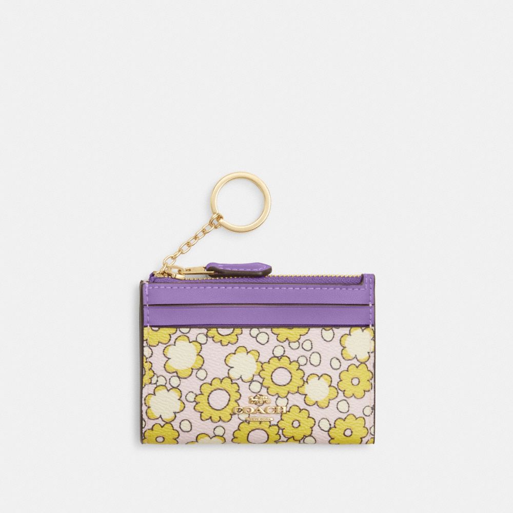 coach mini skinny id case with floral print CBL74-IMY2K