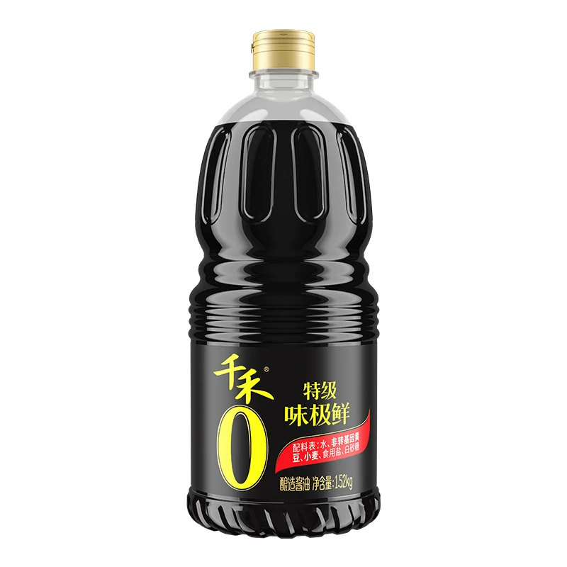 千禾0 味极鲜1.52kg*1瓶原鲜味极鲜生抽酱油调味