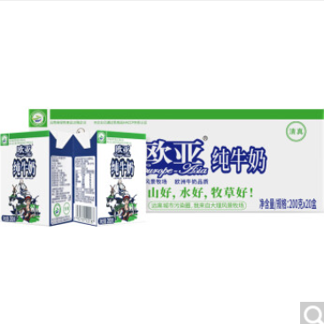 79.8元包邮！欧亚 全脂纯牛奶200g*20盒/箱*2件