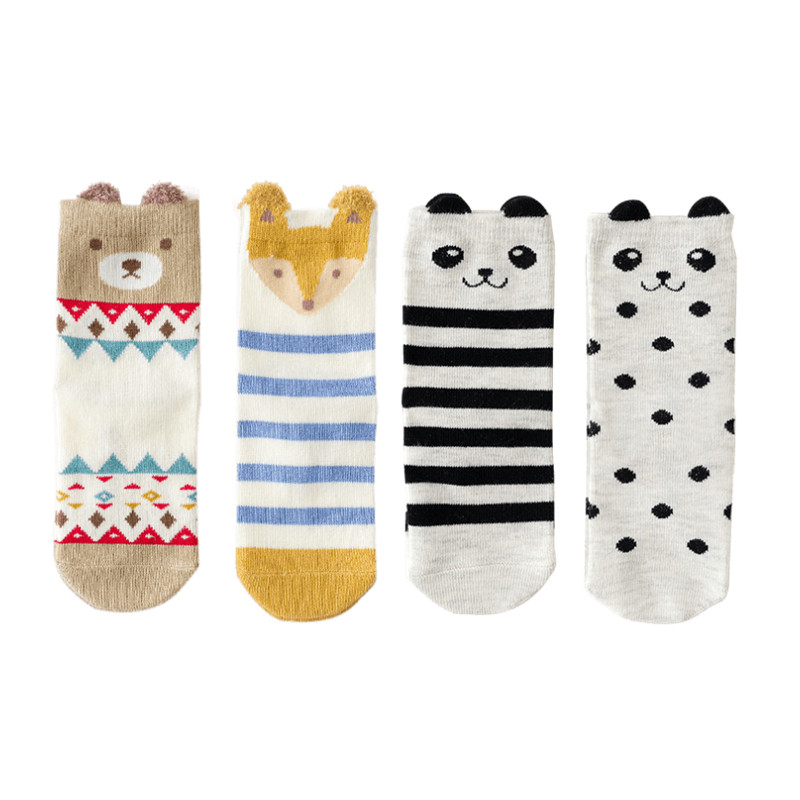 caramella儿童袜子春秋季中筒袜棉袜