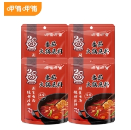 19.9元包邮！呷哺呷哺 火锅底料 牛油/番茄/菌汤150g*4袋
