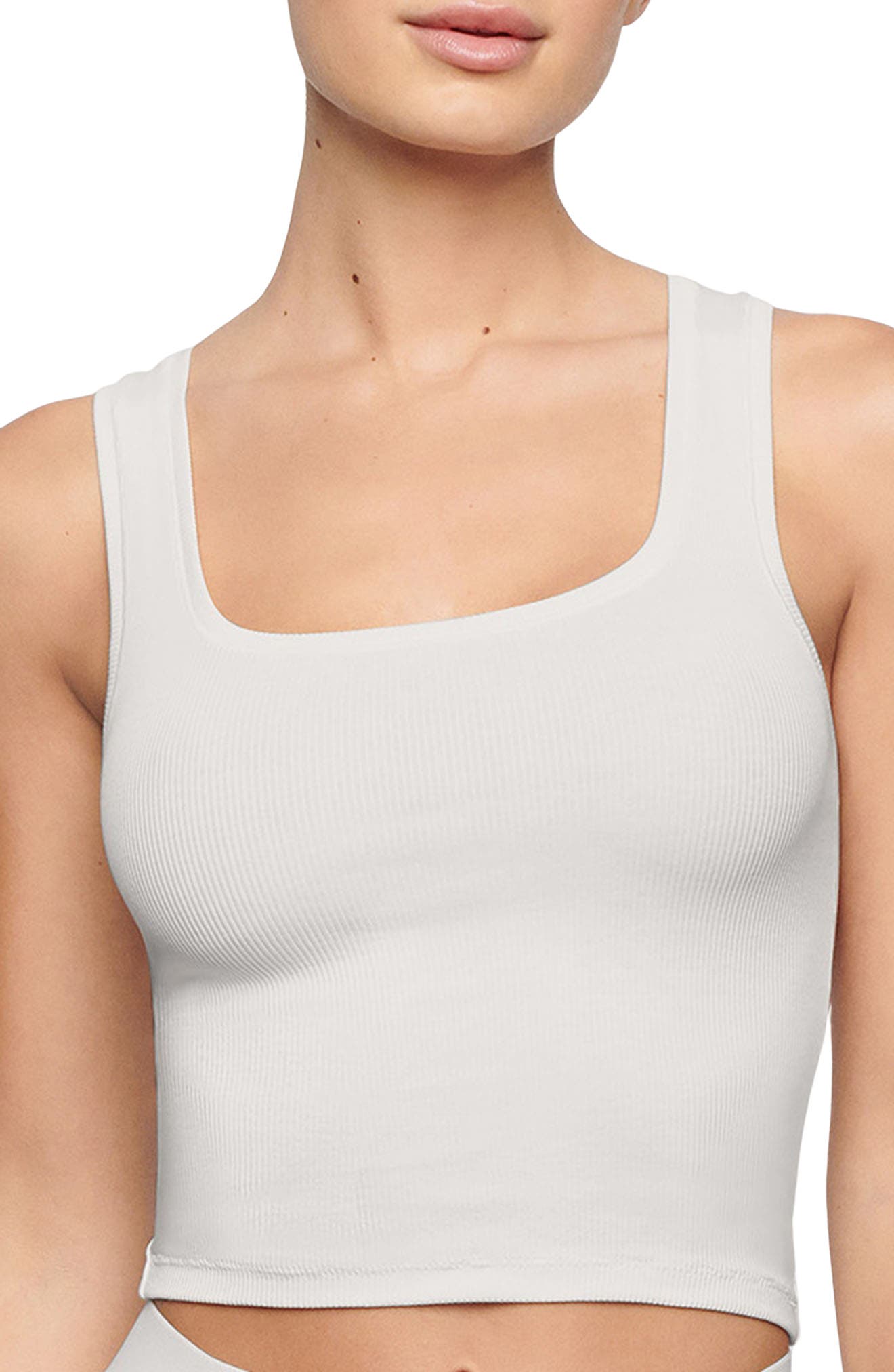 Skims Stretch Cotton Rib 背心 Marble L码