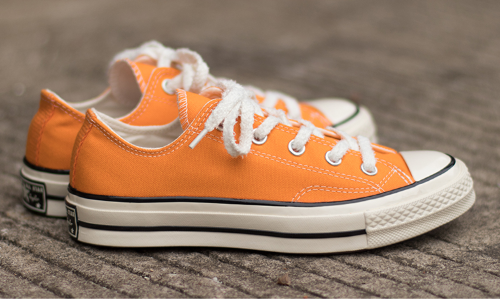 converse匡威chuck1970s橙色低帮帆布鞋