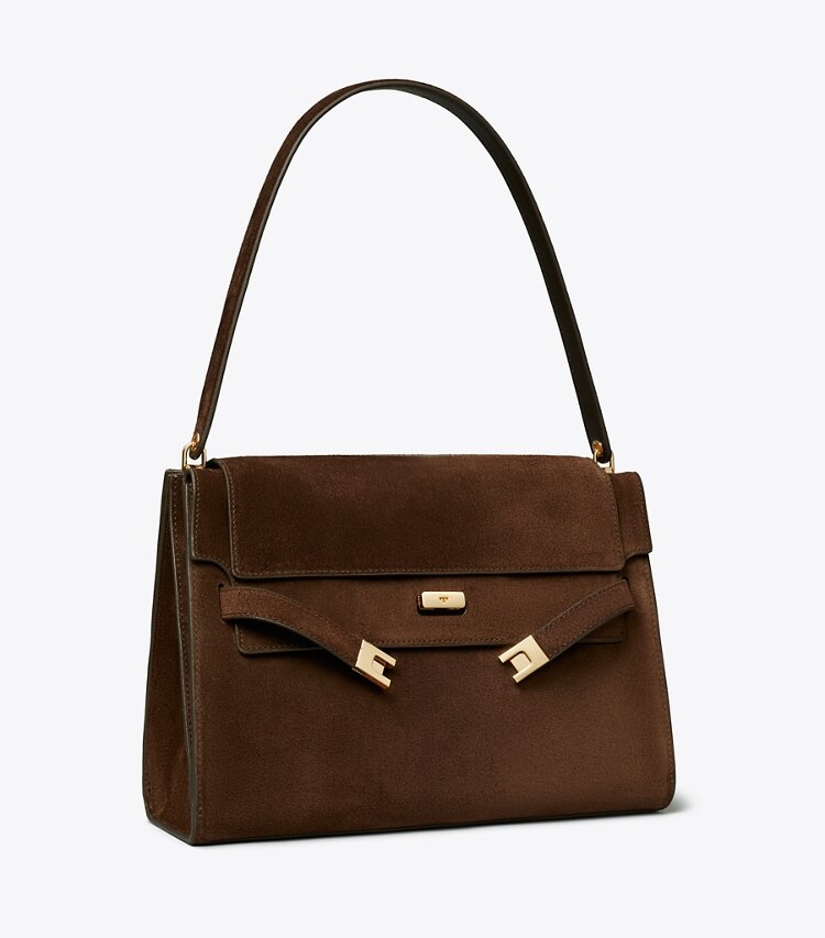 tory burch Large Lee Radziwill Suede Shoulder Bag