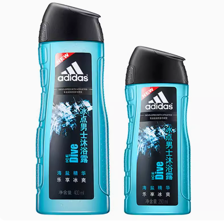 10.5元！阿迪达斯 男士洗发沐浴二合一沐浴露 400ml+250ml