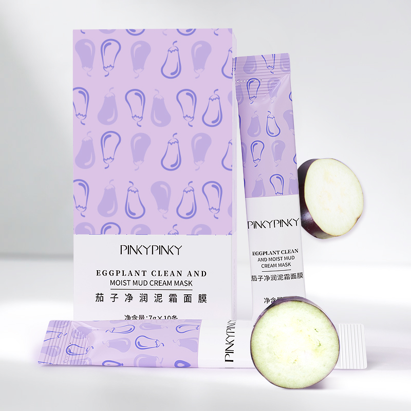 【韩国进口】茄子清透净肤沁润泥膜10条