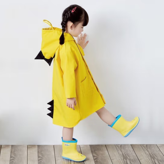 29.9元包邮！彩虹房子 国潮儿童恐龙雨衣
