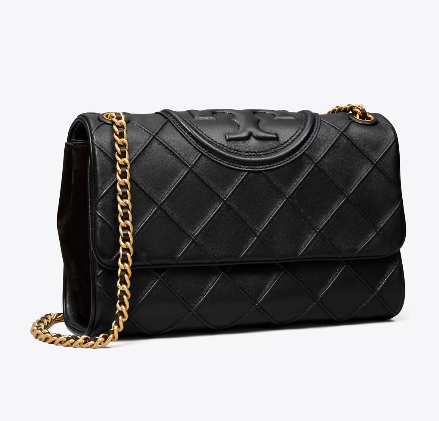 Tory Burch 汤丽柏琦Fleming soft菱格单肩斜挎包 中号Black