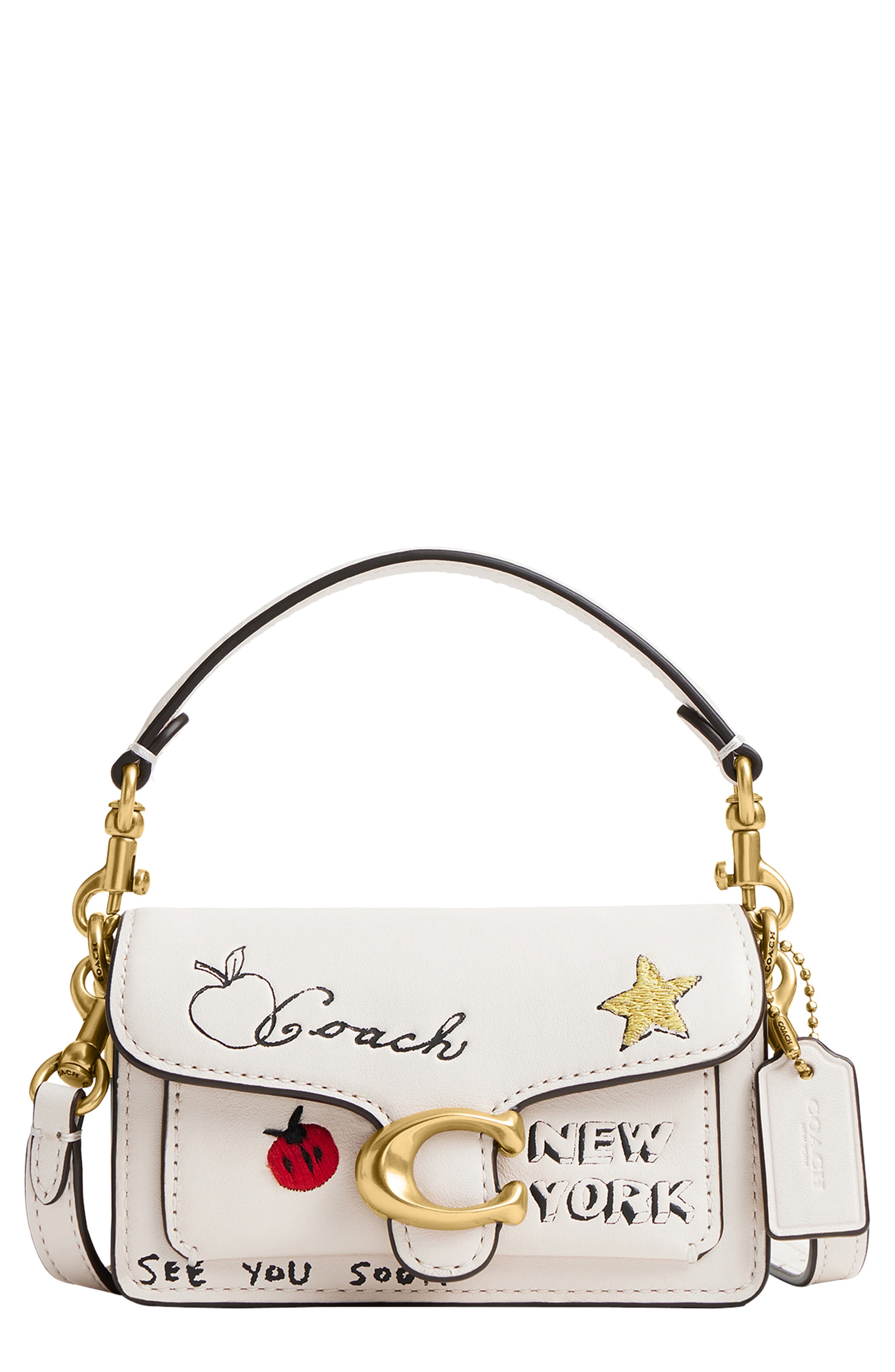 COACH Tabby 12 Sketch Print Leather Shoulder Bag