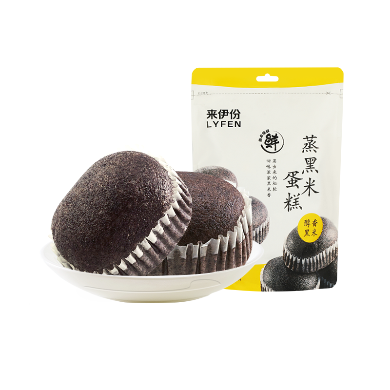 来伊份蒸黑米蛋糕240g营养早餐