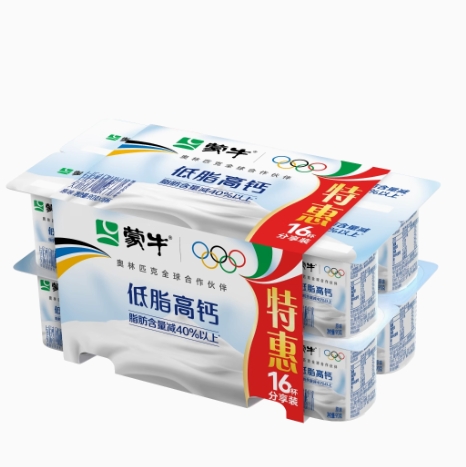 18.9元包邮！蒙牛低脂高钙风味酸奶16杯