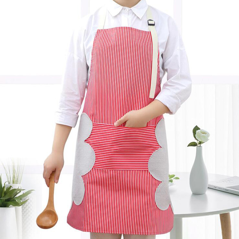 牧月 防油围裙 带擦手毛加厚防水厨房围裙 家用男女通用挂脖围裙