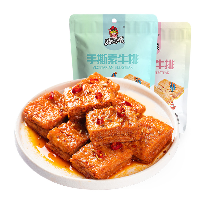 好巴食手撕素牛排麻辣鸡汁味豆干400g*2