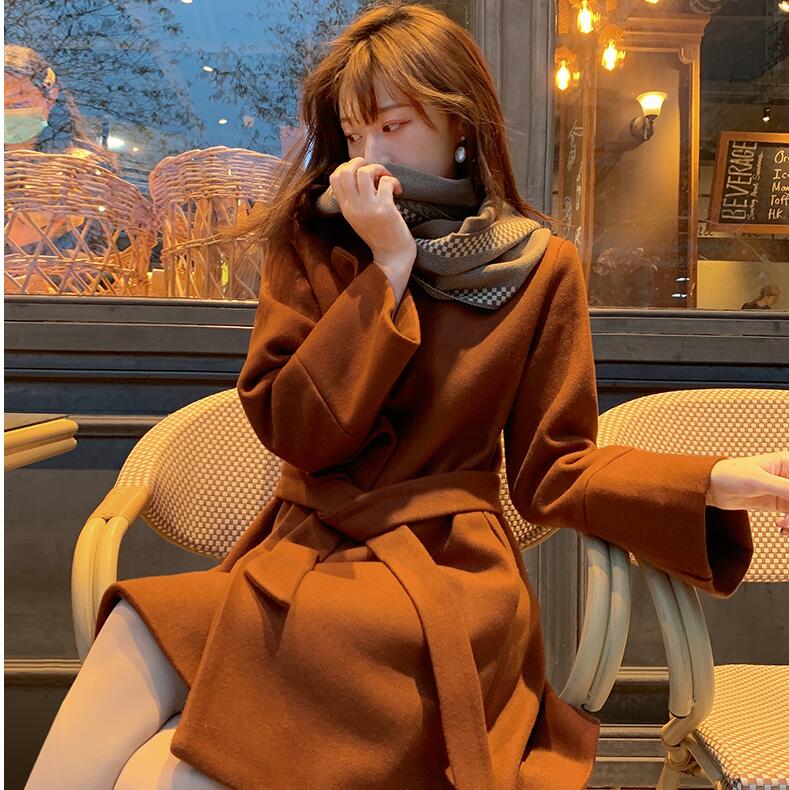 49元包邮！漫林中长款毛呢外套女
