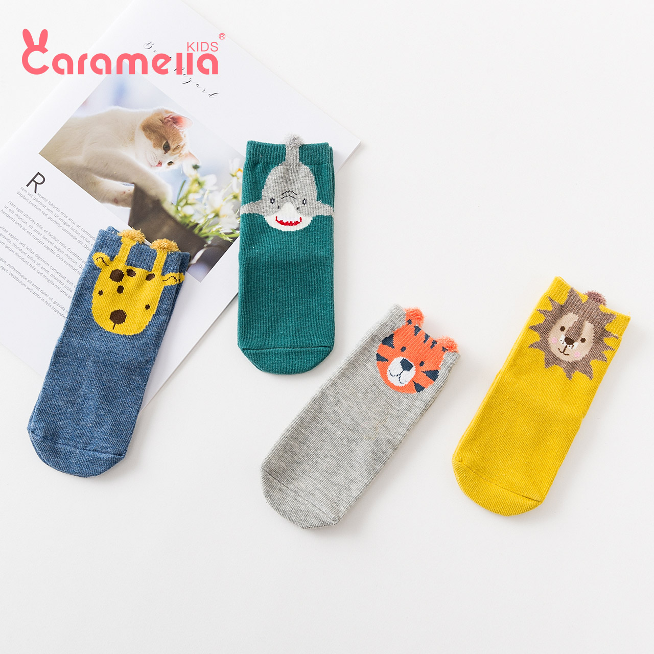 caramella儿童纯棉袜子4双