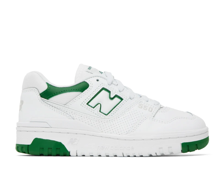 NEW BALANCE White & Green 550 运动鞋