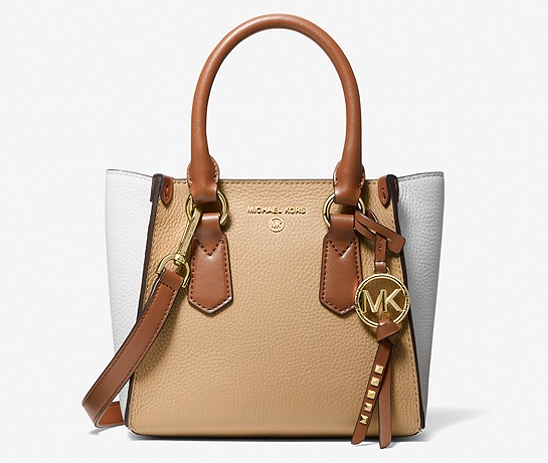 Michael Kors Kris 小号奶茶拼色手提包,35折$104