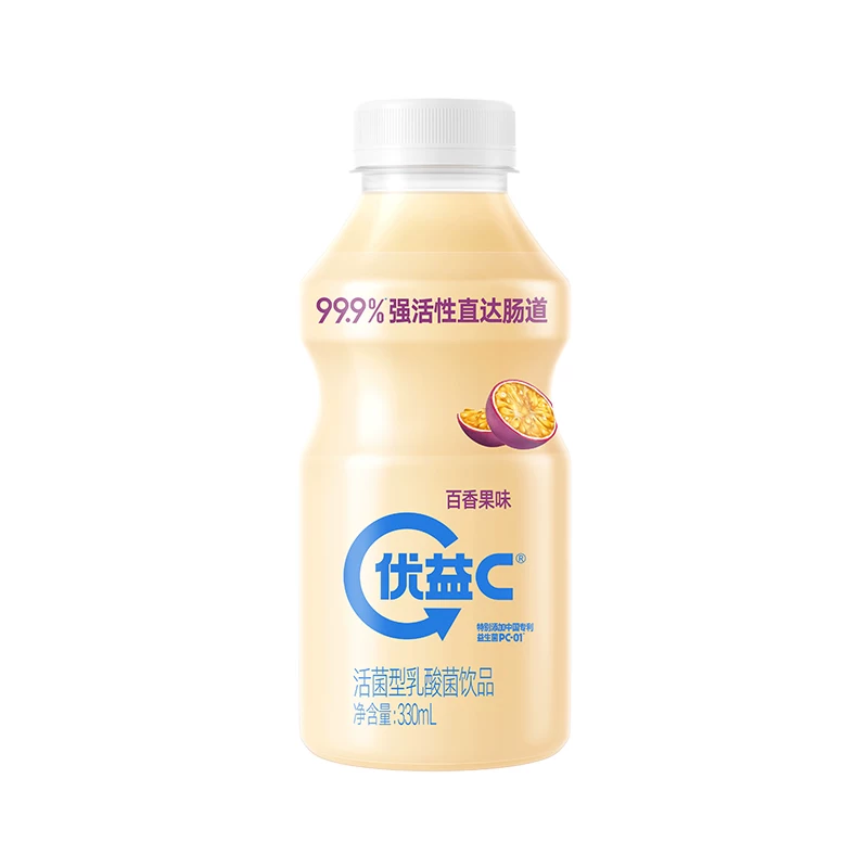 拍6件！蒙牛优益C百香果/0蔗糖益生菌饮料