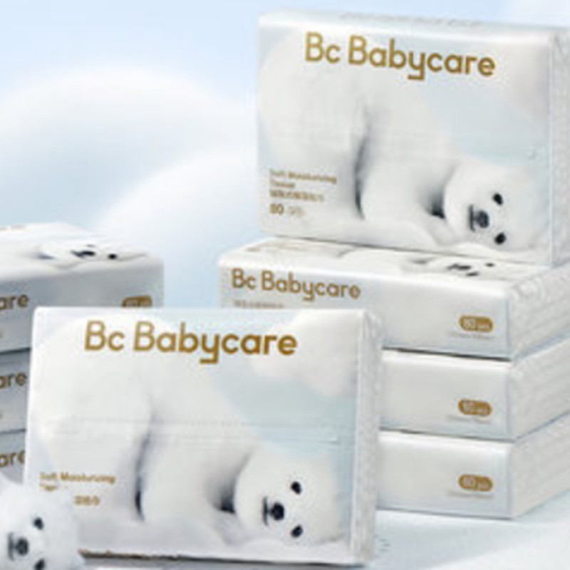 babycare熊柔巾云柔巾婴儿保湿纸巾80抽*6