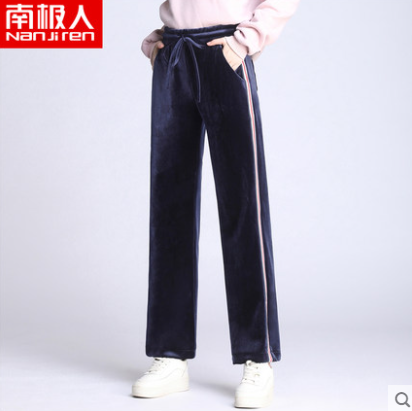 21.15元包邮！南极人 女士春季金丝绒垂感阔腿裤