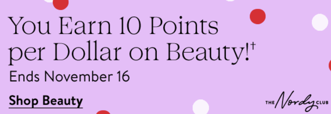 Nordstrom 10X Points on Beauty Promotion Banner