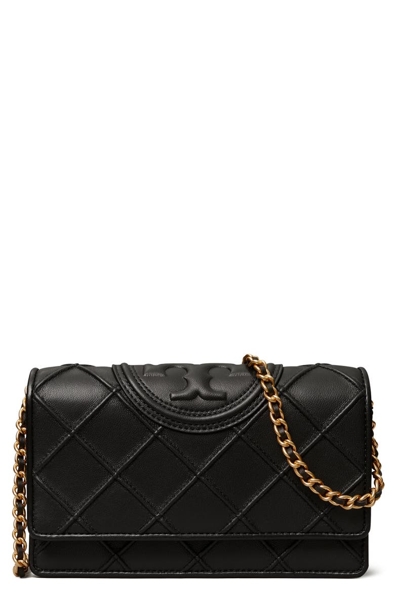 Tory Burch Fleming Soft Leather Wallet on a Chain