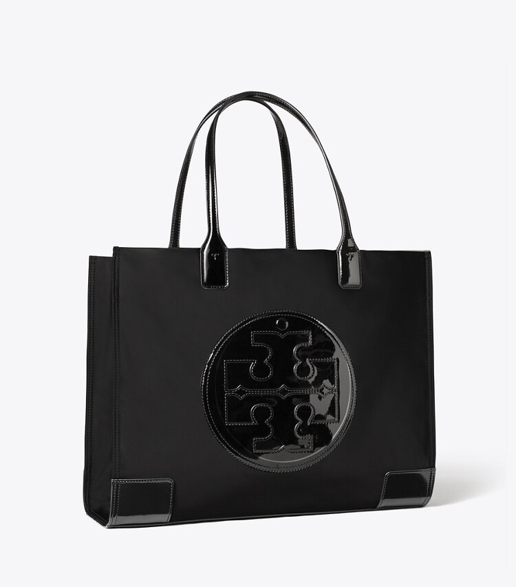 Tory Burch Ella patent小号新款托特包Black