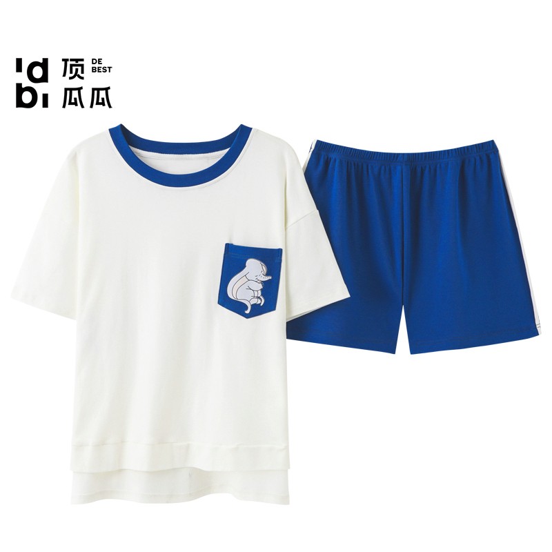 【JD旗舰店】顶瓜瓜睡衣女纯棉春夏圆领套装