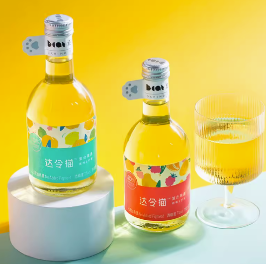 14.9元包邮！达令猫果酒混酿7度低度水果320ml*2件