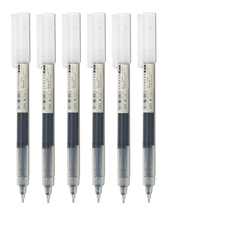 【稳定签到】黑色高颜值直液笔6只装