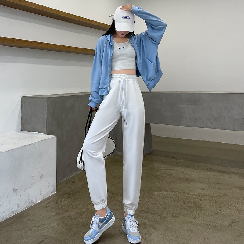 2022新款宽松束脚ins潮阔腿哈伦休闲裤子