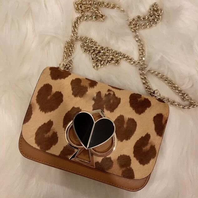 katespadenicola小号豹纹桃心包