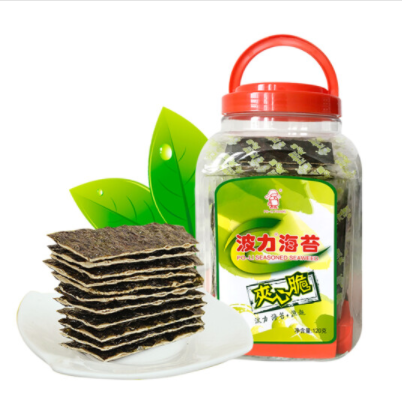 107元包邮！波力 渔趣夹心海苔脆120g/桶*6件
