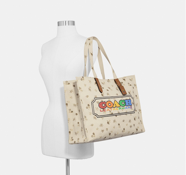 coach蔻驰彩虹coach徽章托特包