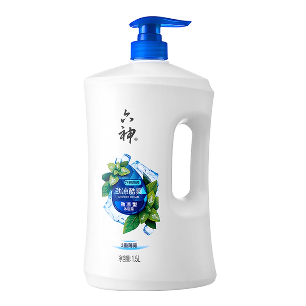反卡9元】六神沐浴露3重薄荷家庭装1.5L