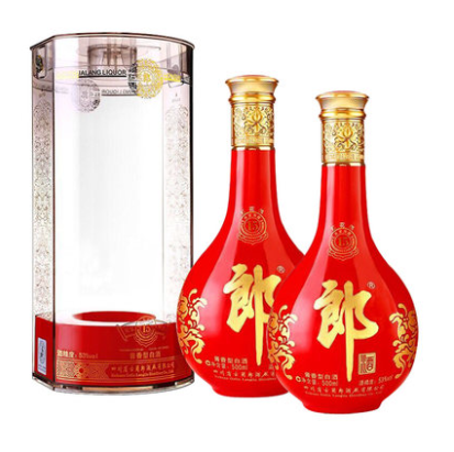 1052.6元包邮！郎酒 红花郎十五（15）陈酿 53度酱香型白酒礼盒500mL*2件