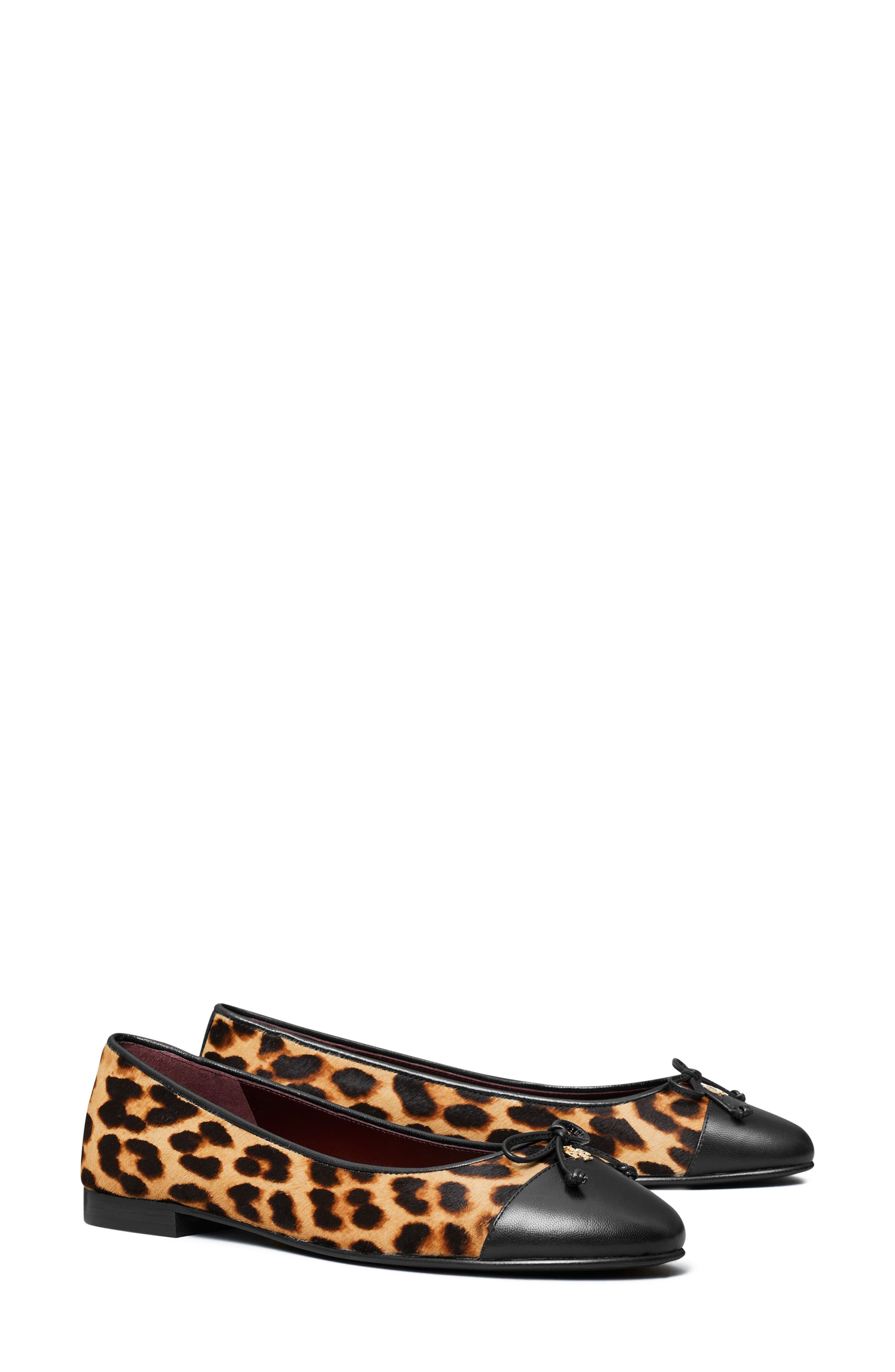 Tory Burch Leopard Print Genuine Calf Hair Ballet Flat