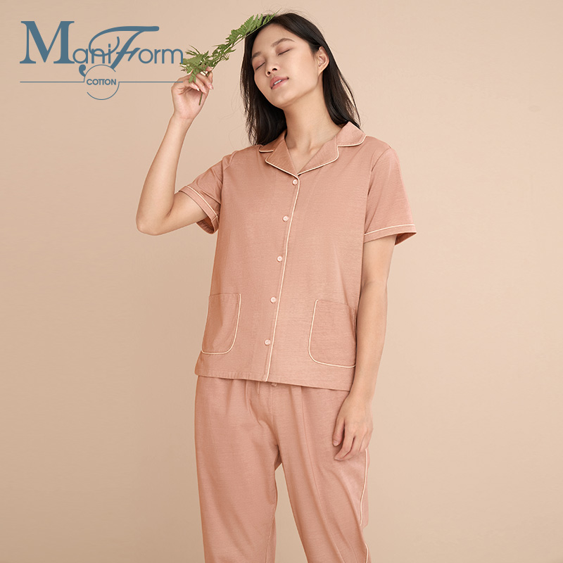 【曼妮芬棉质生活】丝光棉针织短袖家居服