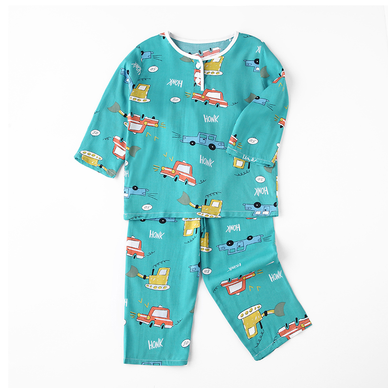 统一价！儿童睡衣夏季薄款长袖棉绸套装