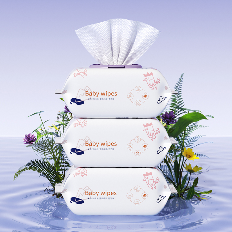 十月结晶婴儿加厚带盖手口湿巾80抽*6包