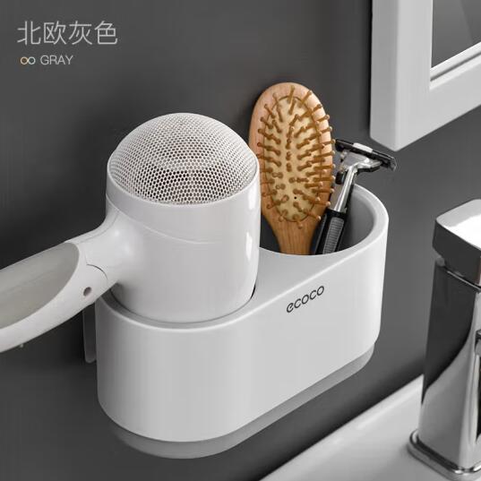 22.9元包邮！意可可ecoco  免打孔浴室置物架